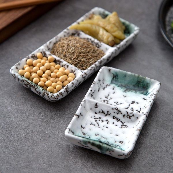 

dishes & plates 1pc rectangular ceramic tray divided sauce dish sushi plate dinner