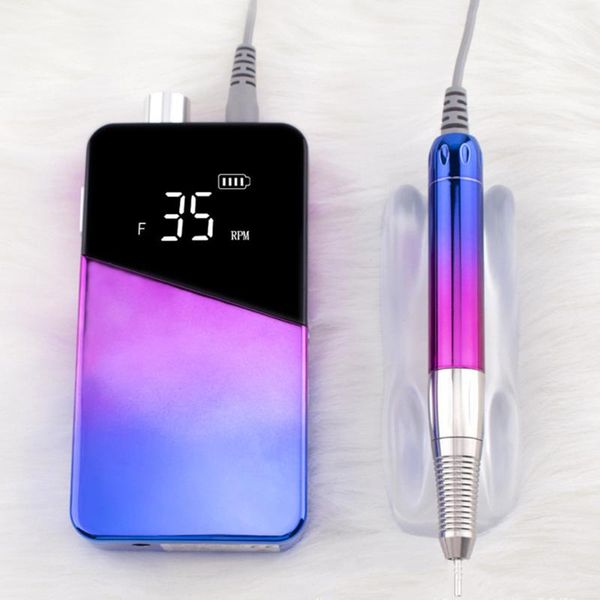 

nail drill & accessories 25w gradient color drilling machine portable electric polisher sander file manicure rechargeable polish kit