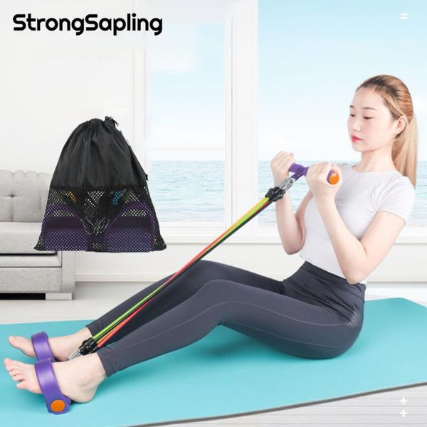 

multifunction fitness pedal exerciser sit-up exercise band elastic pull rope equipment tummy bodybuilding tension rope antibreak