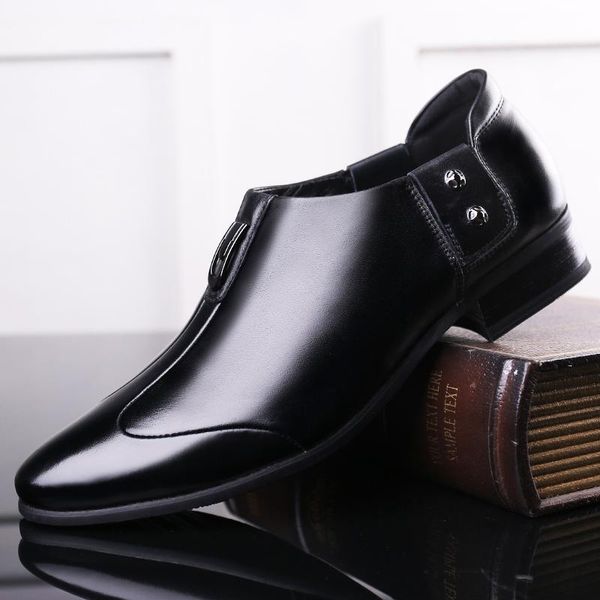 

leather business men's dress shoes retro patent oxford men loafers drop, Black