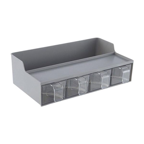 

storage bottles & jars 4 grids home restaurant seasoning combination abs transparent pepper powder kitchen accessory condiment box with spoo