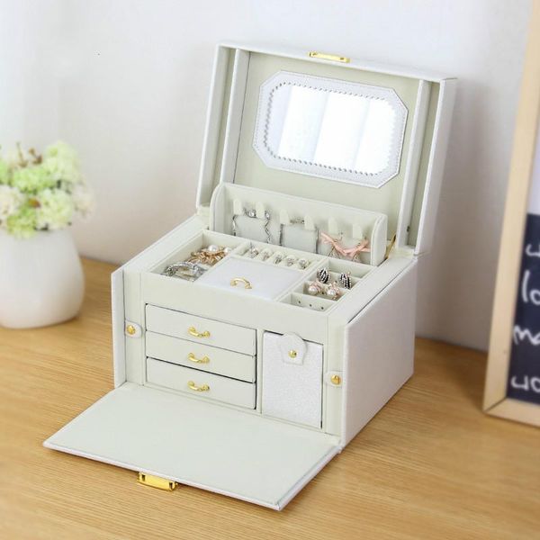 

storage boxes & bins large-capacity portable set mirror jewelry box earrings (excluding jewelry)zp01101740