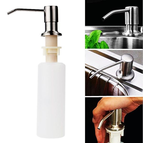 

liquid soap dispenser kitchen sink 4 color stainless steel hand sanatizer counterdish pump foaming bottle