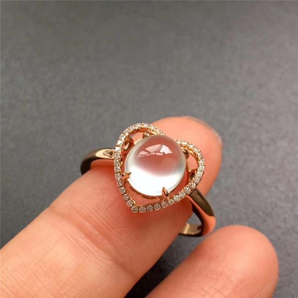 

cluster rings designer crafts original love creative natural chalcedony opening adjustable ring light luxury charm women silver jewelry, Golden;silver