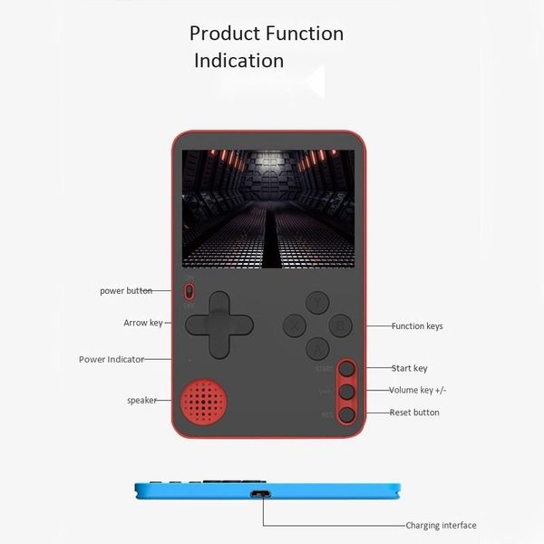 

handheld game console ultra-thin portable retro video with built-in 500 players