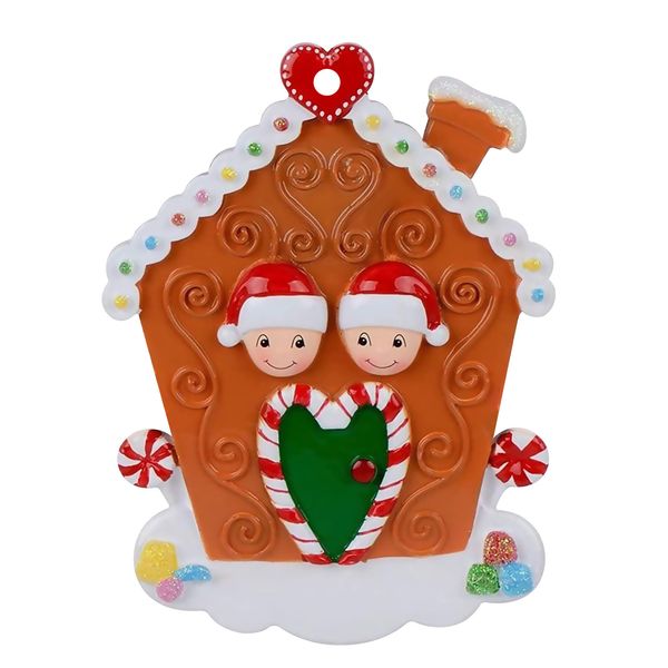 2021 Regalo Di Natale Ciondoli Di Natale Decorazioni Natalizie Personalizzate Biscuit House Famiglia Natale Ornamento Da Appendere In Legno