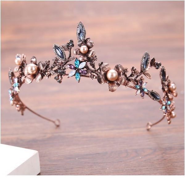 

vintage bridal crown baroque rhinestone crystal flower crown wedding hair accessories bridal headdress queen headdr jlllnv