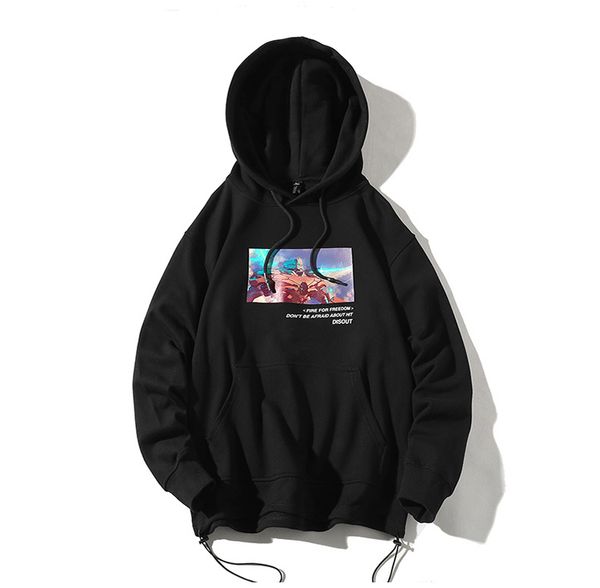 

men's hoodie 2021 new street style print pullover skateboard hoodie hip hop sweatshirt harajuku, Black