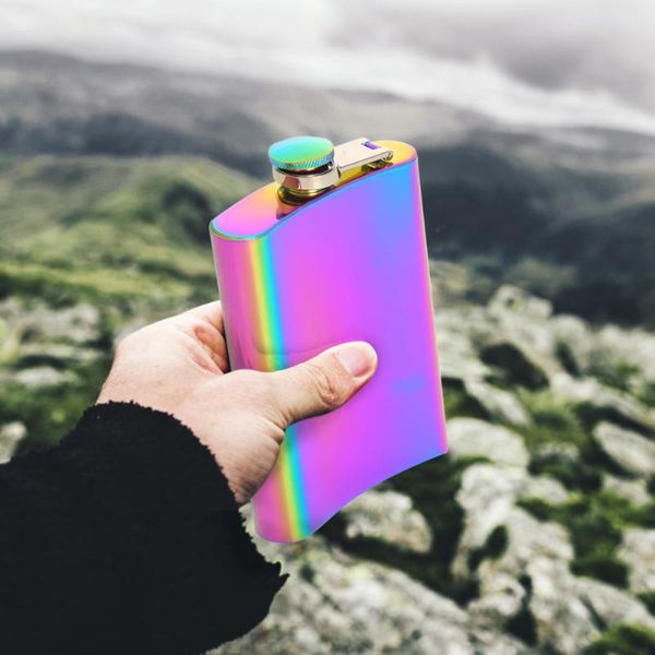 

water bottle outdoor portable wine whisky pot multicolor sealed hip flasks for travel camping fishing drinkware flask