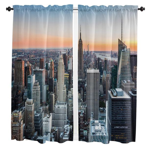 

curtain & drapes city landscape window curtains for living room bedroom blinds kitchen treatments panel