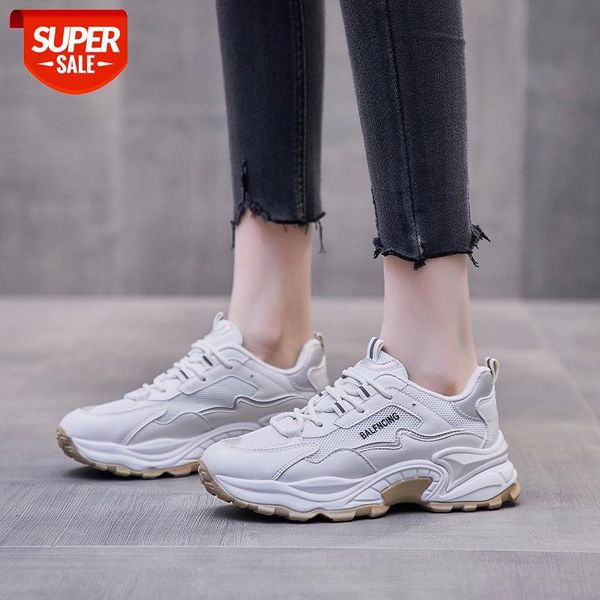 

sneakers women chunky 2021 spring autumn fashion flat platform shoes black beige women casual trainer shoes mesh tenis running s #y663