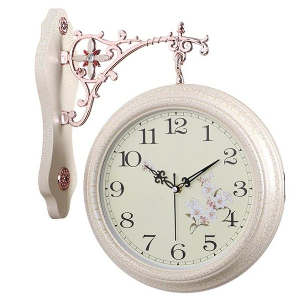 

wall clocks double face clock room decor vintage watch digital mechanism modern design home decoration