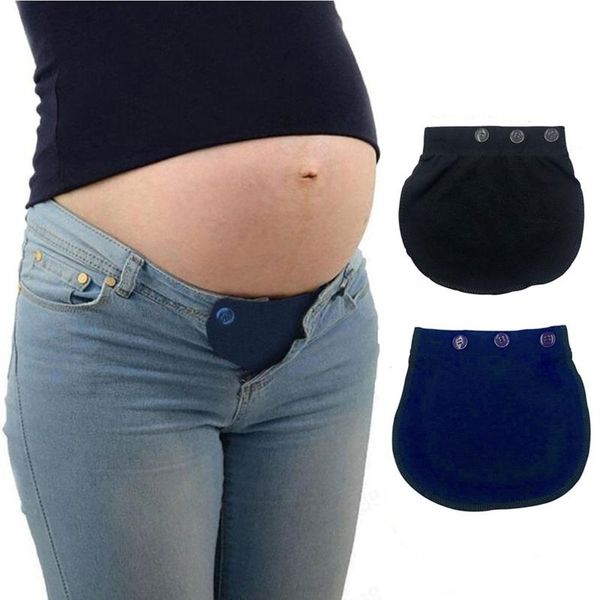 

maternity bottoms belt extension buckle fat belly waist elastic band, White