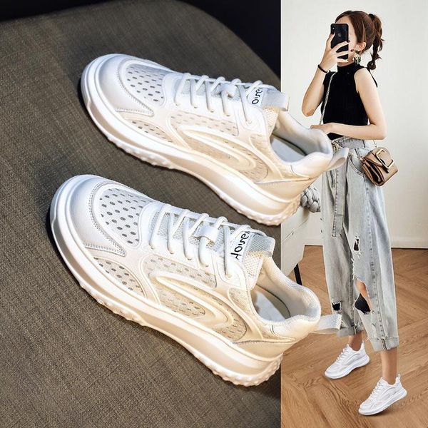 

sandals the instagram trend for summer 2021 is web celebrity, a versatile mesh with breathable hollow platform daddy shoes, Black