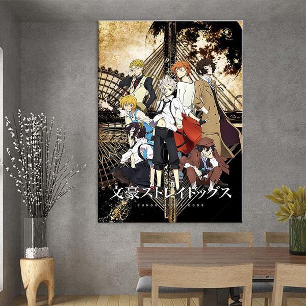 

paintings bungou stray dogs anime poster and prints canvas painting wall art boy gifts for living room home decoration framed