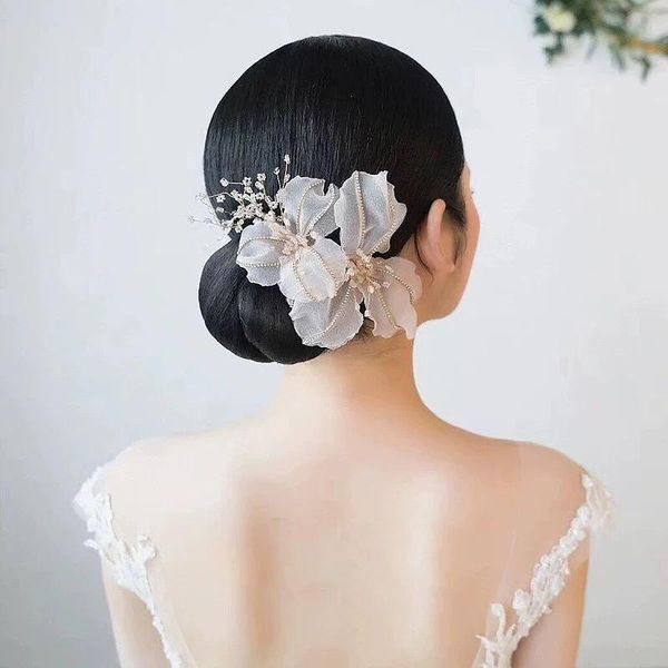 Клипы для волос Barrettes Очаровательные белые цветочные свадебные повязки на голове шрифты