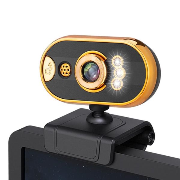 

480p usb webcam lapcomputer mini camera clip-on pc web camera manual focus built-in mini microphone with led fill lights