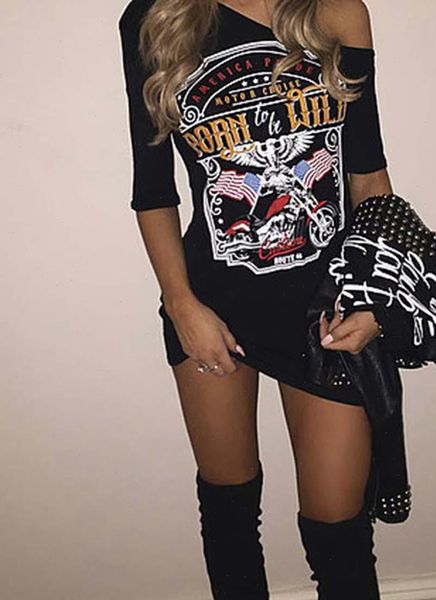 

women vintage off shoulder rock style gothic harajuku black dress long t daily modis mini dress vestido ropa mujer 30, Black;gray