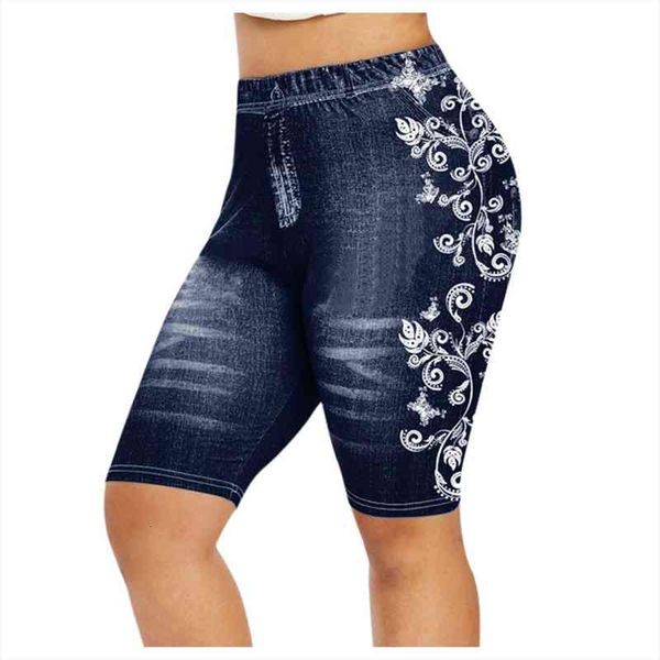 

fashion denim jeans casual womens shorts elastic mid waist print streetwear pantalones cortos de mujer, White;black