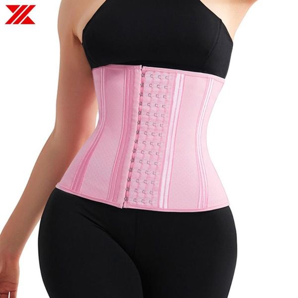 

women's shapers hexin latex waist trainer 20 steel boned cincher slimming belt body shaper tummy control trimmer shapewear workout fitn, Black;white
