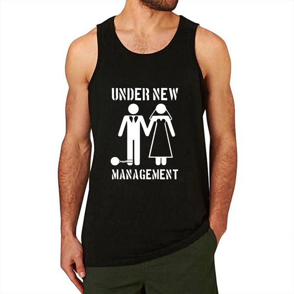 

lyprerazy mens under management men workout gym funny printed tank, White;black