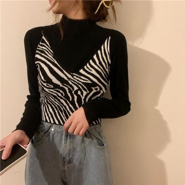 

zebra stripe vest for women with new design in 2021, Black;white