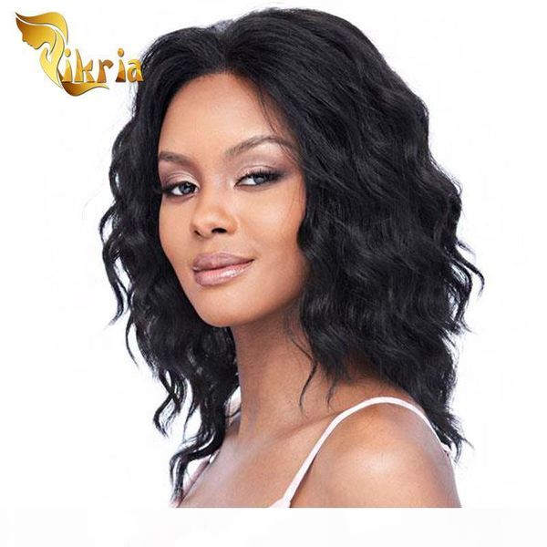 

big body wave non remy human hair glueless full lace human hair wigs pre plucked hairline lace front human hair wigs, Black;brown