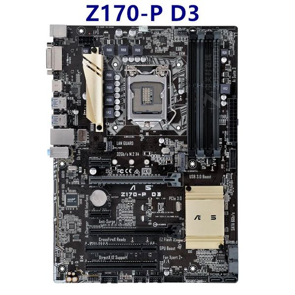 

motherboards original for asus z170-p d3 motherboard socket lga 1151 ddr4 m.2 nvme ssd intel z170 deskused mainboard