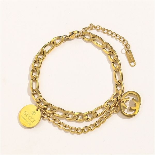 

87% off wholesale shop double bracelet chain with steel seal simple french elegant, Black