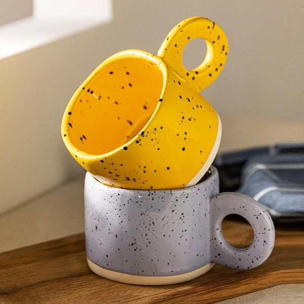 

mugs creative ring handle ceramic mug 300ml candy color milk coffee cup office home drinkware microwave oven couple handgrip cups