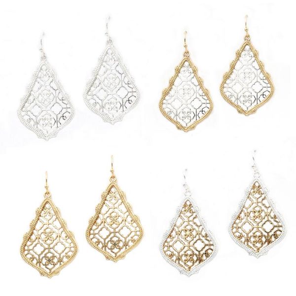 

dangle & chandelier 2021 fashion waterdrop with filigree earrings various colors combination simple for women, Silver