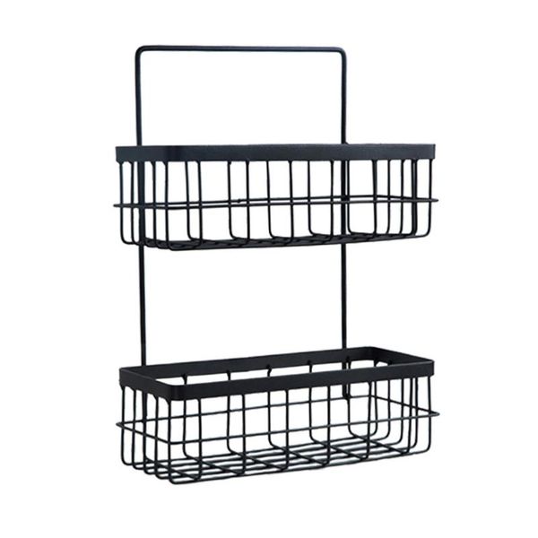 

storage baskets 1pc wall basket mounted iron hanging rack hanger