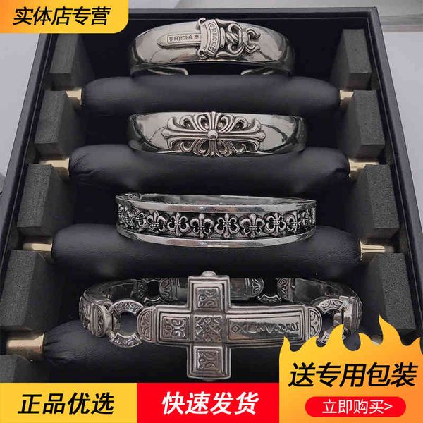 

luxury designers ch crowe heart domineering cross bracelet men's fashion 925 sterling silver bracelet with thick star c/hrome/hearts