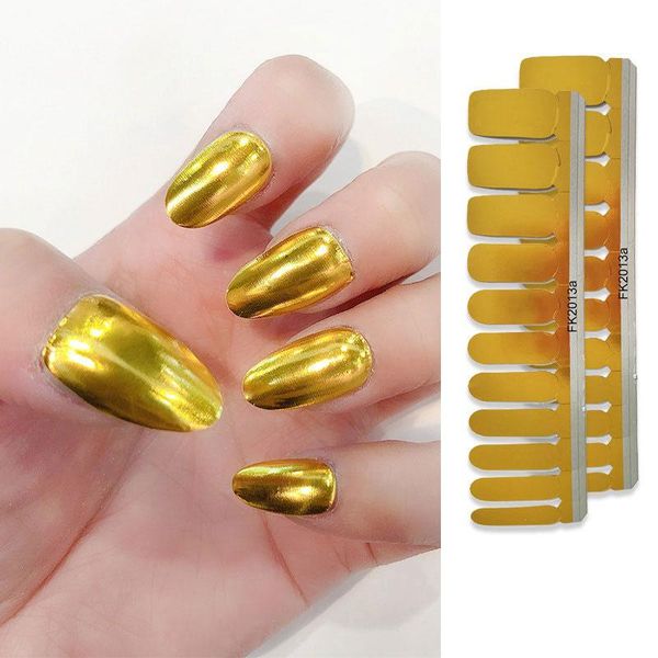 

stickers & decals nail sticker gold pure color waterproof magic mirror powder 2 pcs, Black