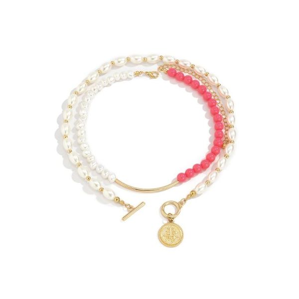 

chains goth baroque irregular pearl necklace 2021 geometric coin toggle clasp lariat pendant choker aesthetic jewelry, Silver