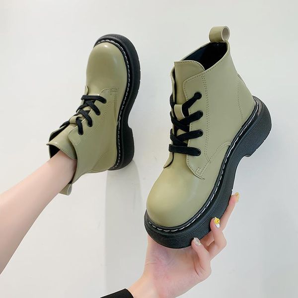 

boots leather heels for women shoes woman booties with platforms ankle female 2021 trend fashion black ladies