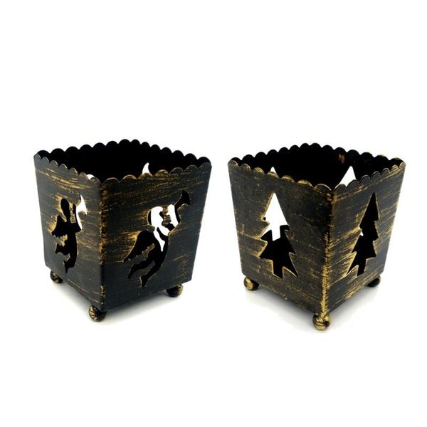 

metal led tealight small candle holder with pine tree cherub modern christmas candle holders for house party bar home decor