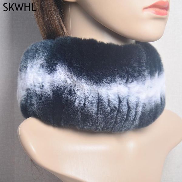

scarves rex fur ring warm soft women genuine headbands scarf handmade knitted real, Blue;gray