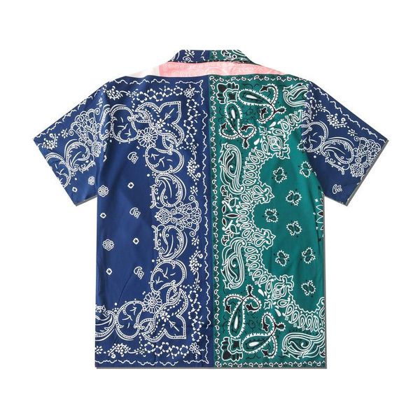 Europa Amerika Frühling Sommer Patchwork Bandana Paisley Strand Shirt Männer Frauen Kurzarm Casual Hip Hop Tees