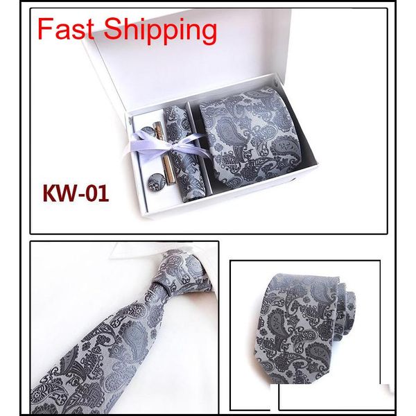 

new 100% silk classic men neck ties clip hanky cufflinks sets floral brand formal wear business wedding pa qylfkv bdehome, Blue;purple