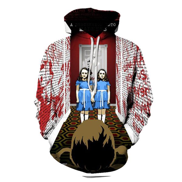 

halloween two people pattern men s 3d printing hoodie visual impact party punk gothic round neck american sweatshirt hoodie, Black