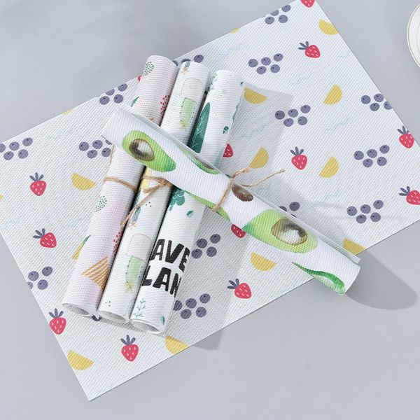 

mats & pads 4pcs nordic style cute cartoon avocado table mat heat resistant placemat pad drink diy children kids placemats for