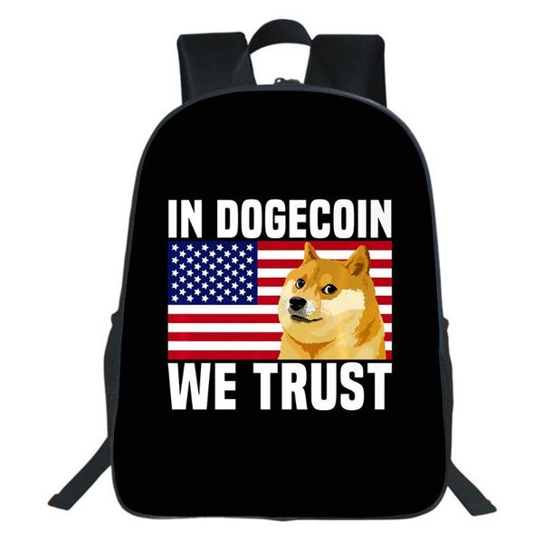 

backpack dogecoin cartoon school bag teens girl storage travel bags mochila
