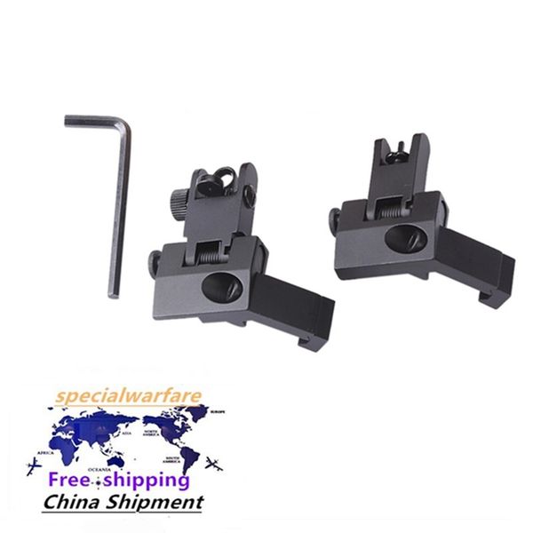 

45 degree folding flip up sights tactics iron sight 20mm rails airsoft rifle ar15/m4/ar hunting side sights