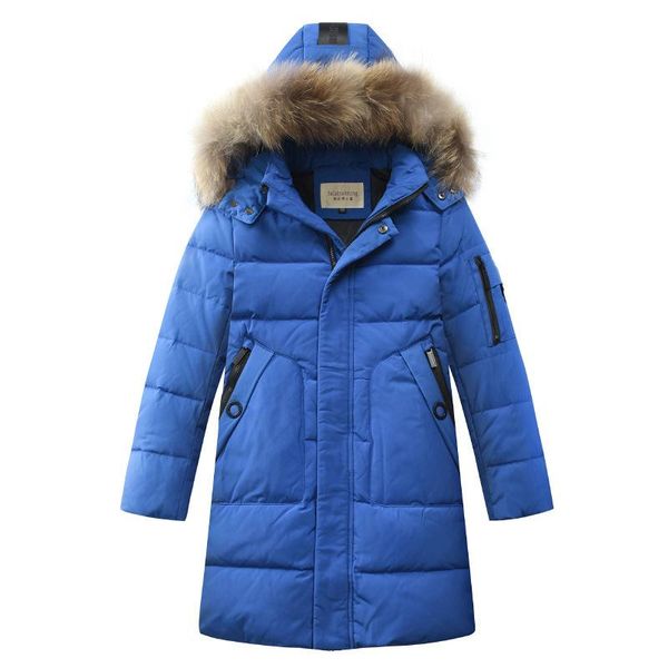 

coat 2021 big boys warm winter down thickening outerwear children's jackets duck padded children clothing -30 degre, Blue;gray