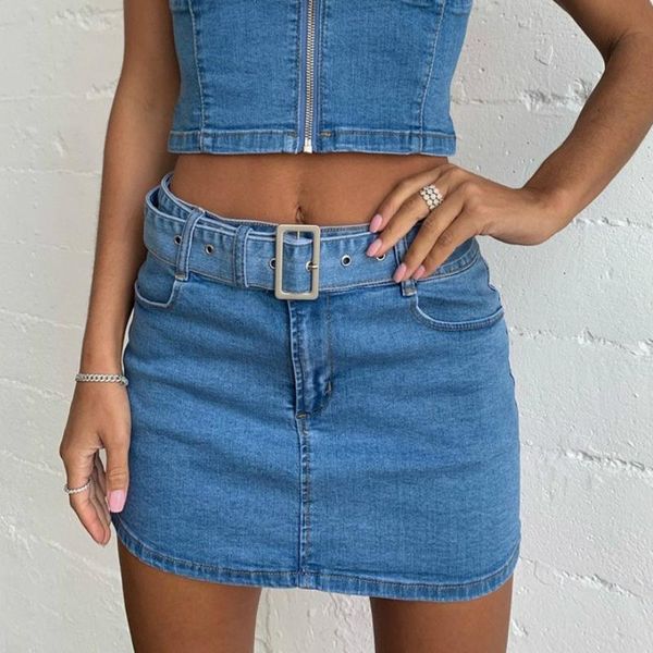 

skirts zipper wrapped chest bare navel denim camisole skirt, Black