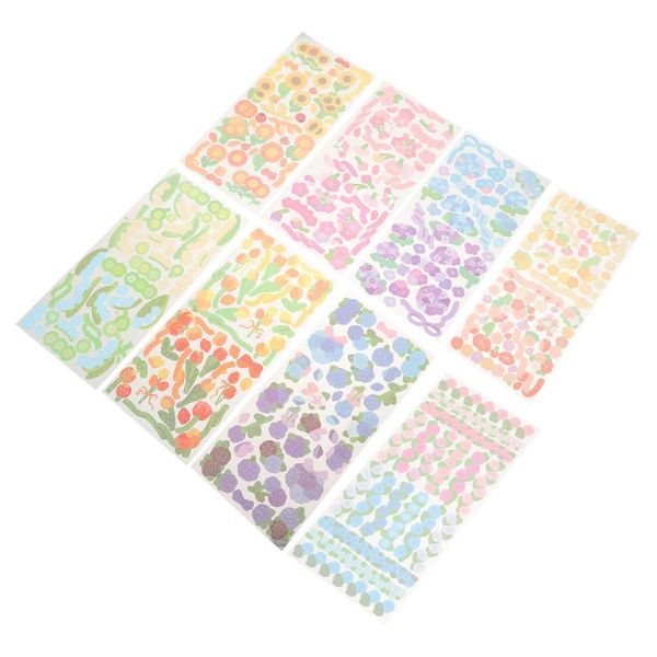 

gift wrap 8 sheets of decorative craft stickers flowers printing box decals