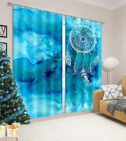 

p 3d curtains for living room window blue curtains 3d curtain printing blockout polyester