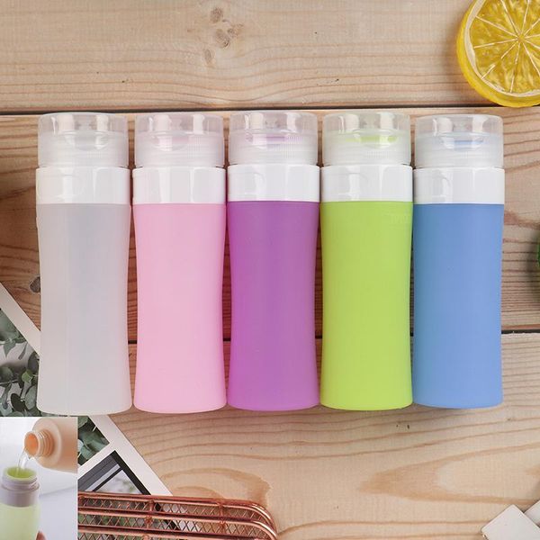 

60ml portable cosmetic refillable silicone travel bottle lotion shampoo containe