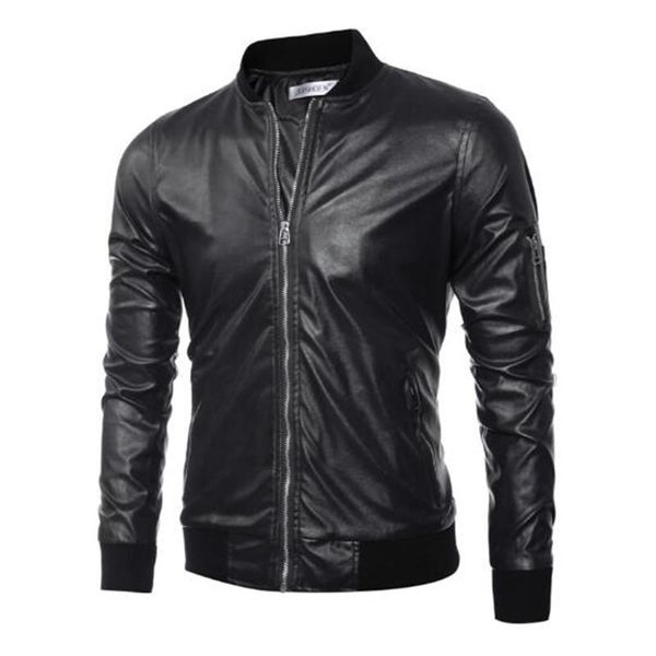 

men's fur & faux 2021 spring pu coat jacket red black men winter green pure color autumn waterproof